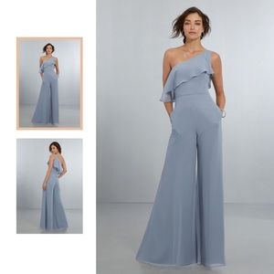 Dusty blue jumpsuit prom/bridesmaid/wedding guest
